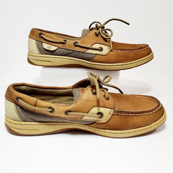 Sperry Top Sider Brown Tan Leather Boat Shoe Men's Size 8.5M 9276619 K-5 CH-196 - Picture 6 of 11